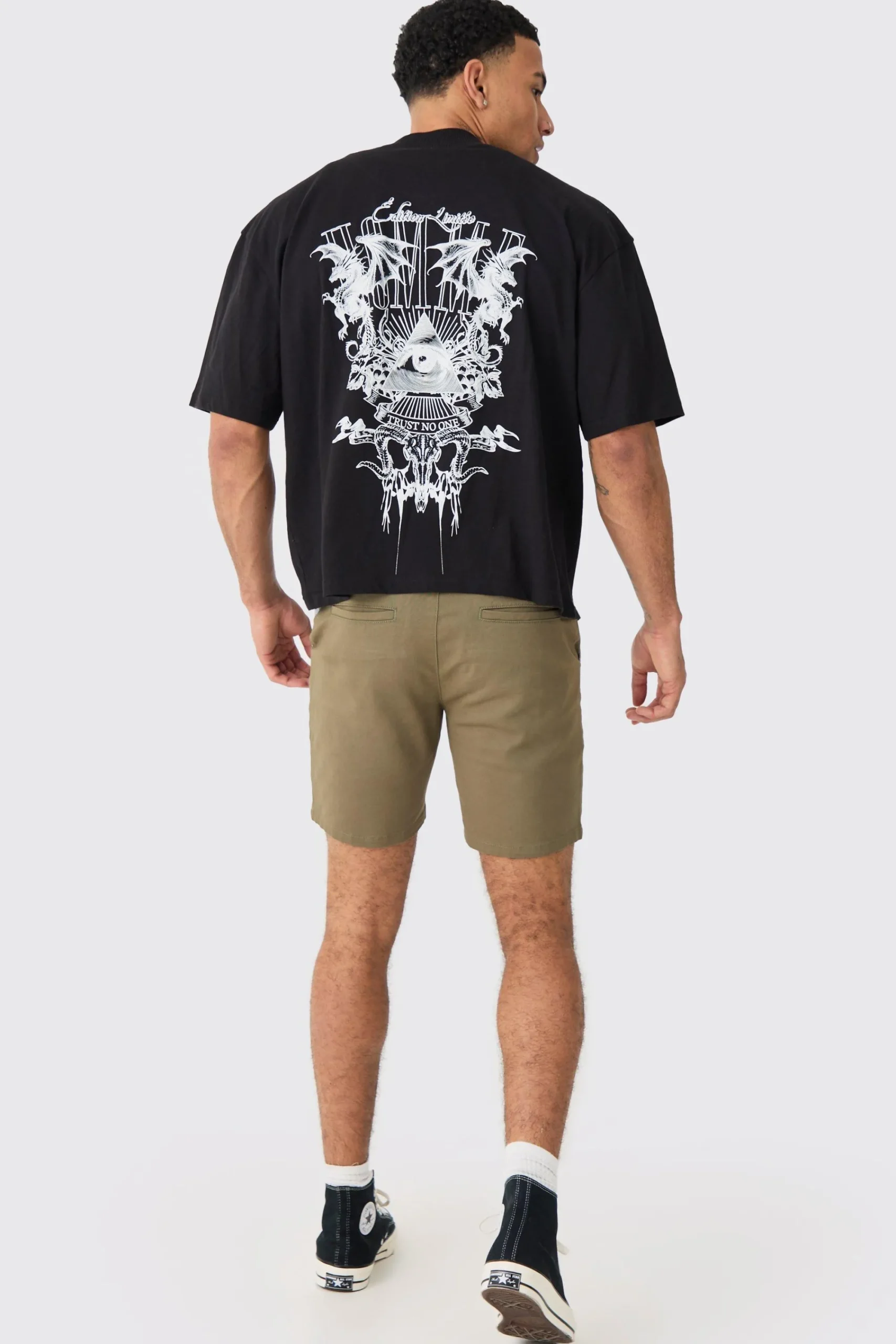 boohooMAN Fixed Waist Skinny Fit Chino Shorts | UK| Shorts