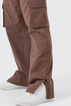 boohooMAN Fixed Waist Relaxed Fit Cargo Split Hem Trouser | UK| Trousers|Cargos