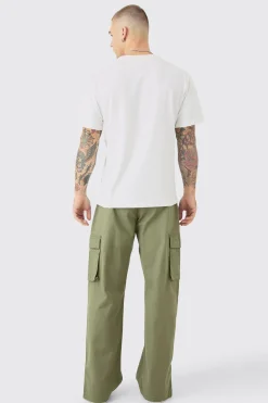 boohooMAN Fixed Waist Relaxed Fit Cargo Split Hem Trouser | UK| Trousers|Cargos