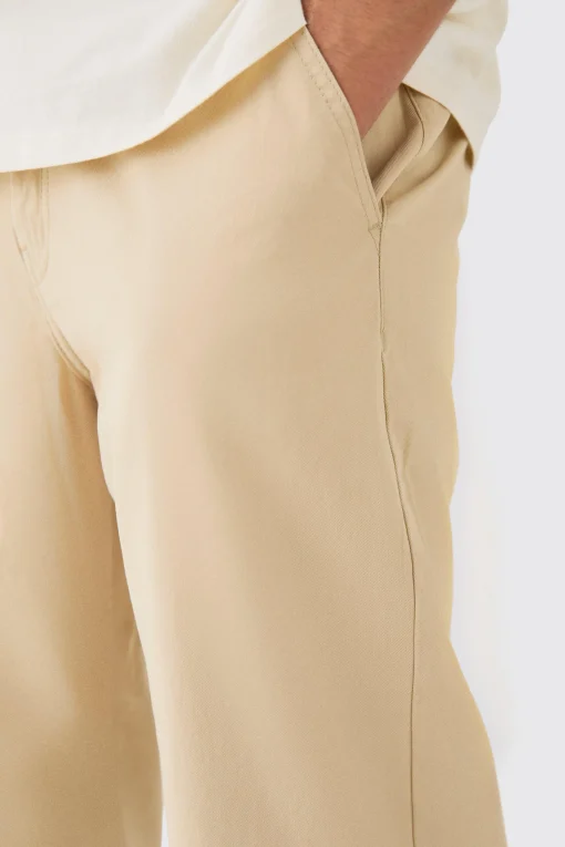 boohooMAN Fixed Waist Skate Cropped Chino Trouser | UK| Trousers