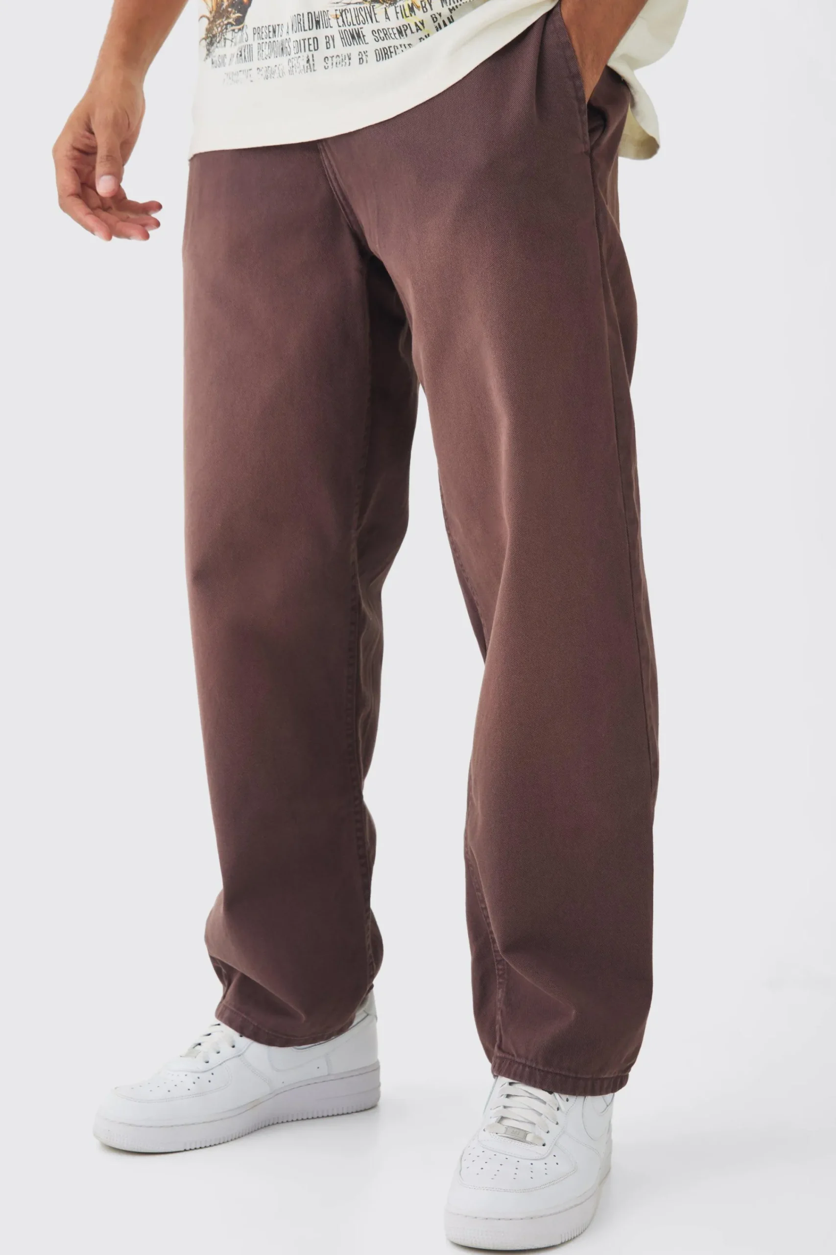 boohooMAN Fixed Waist Skate Twill Trousers | UK| Trousers
