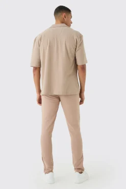 boohooMAN Fixed Waist Skinny Linen Trouser | UK| Trousers