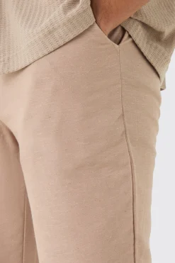 boohooMAN Fixed Waist Skinny Linen Trouser | UK| Trousers