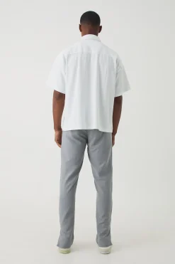 boohooMAN Fixed Waist Skinny Linen Trouser | UK| Trousers