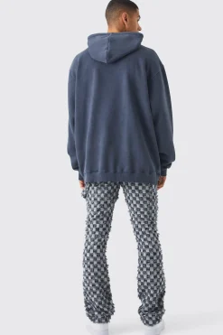 boohooMAN Fixed Waist Slim Flare Checked Tapestry Gusset Trouser | UK| Trousers