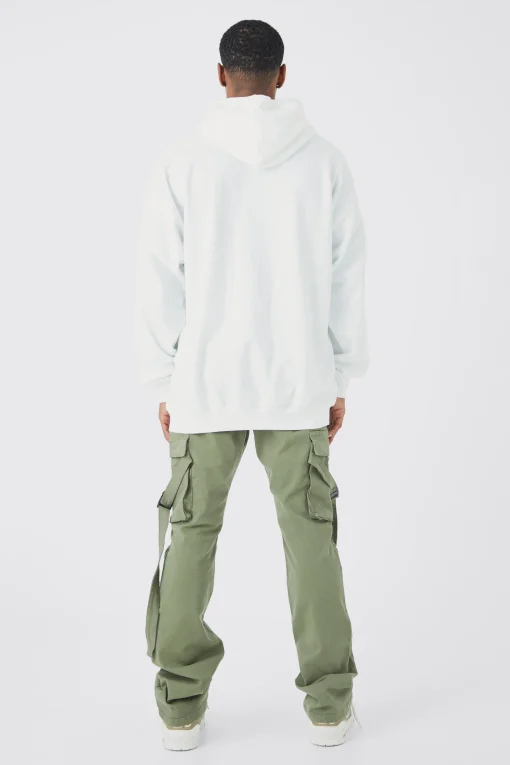 boohooMAN Fixed Waist Slim Stacked Flare Strap Cargo Trouser | UK| Trousers|Cargos
