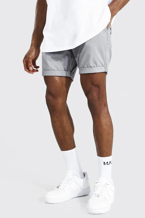 boohooMAN Fixed Waist Stretch Slim Chino Short | UK| Shorts