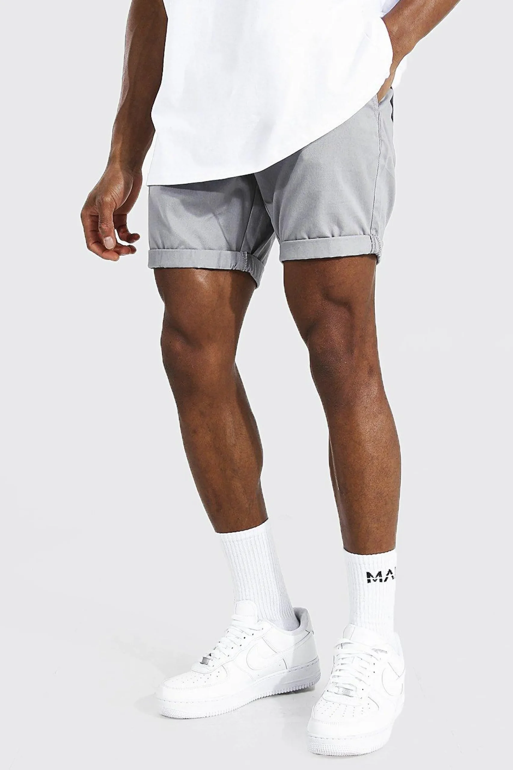 boohooMAN Fixed Waist Stretch Slim Chino Short | UK| Shorts