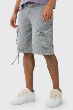 boohooMAN Fixed Waist Washed Cargo Jort | UK| Shorts