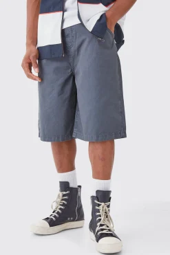 boohooMAN Fixed Waist Washed Twill Jorts | UK| Trousers