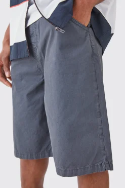 boohooMAN Fixed Waist Washed Twill Jorts | UK| Trousers