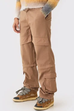 boohooMAN Fixed Waist Zip Off Baggy Trouser | UK| Trousers|Cargos