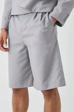 boohooMAN Fixed Waistband Tailored Pleated Jorts In | UK| Shorts