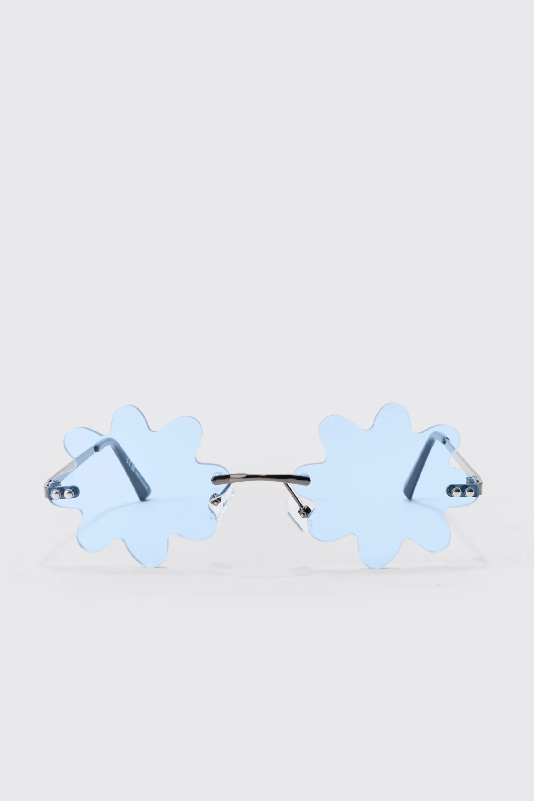 boohooMAN Flower Rimless Sunglasses In | UK| Sunglasses