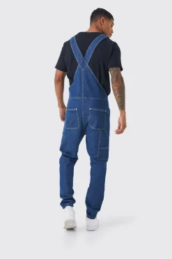 boohooMAN Full Length Denim Dungarees | UK| Jeans