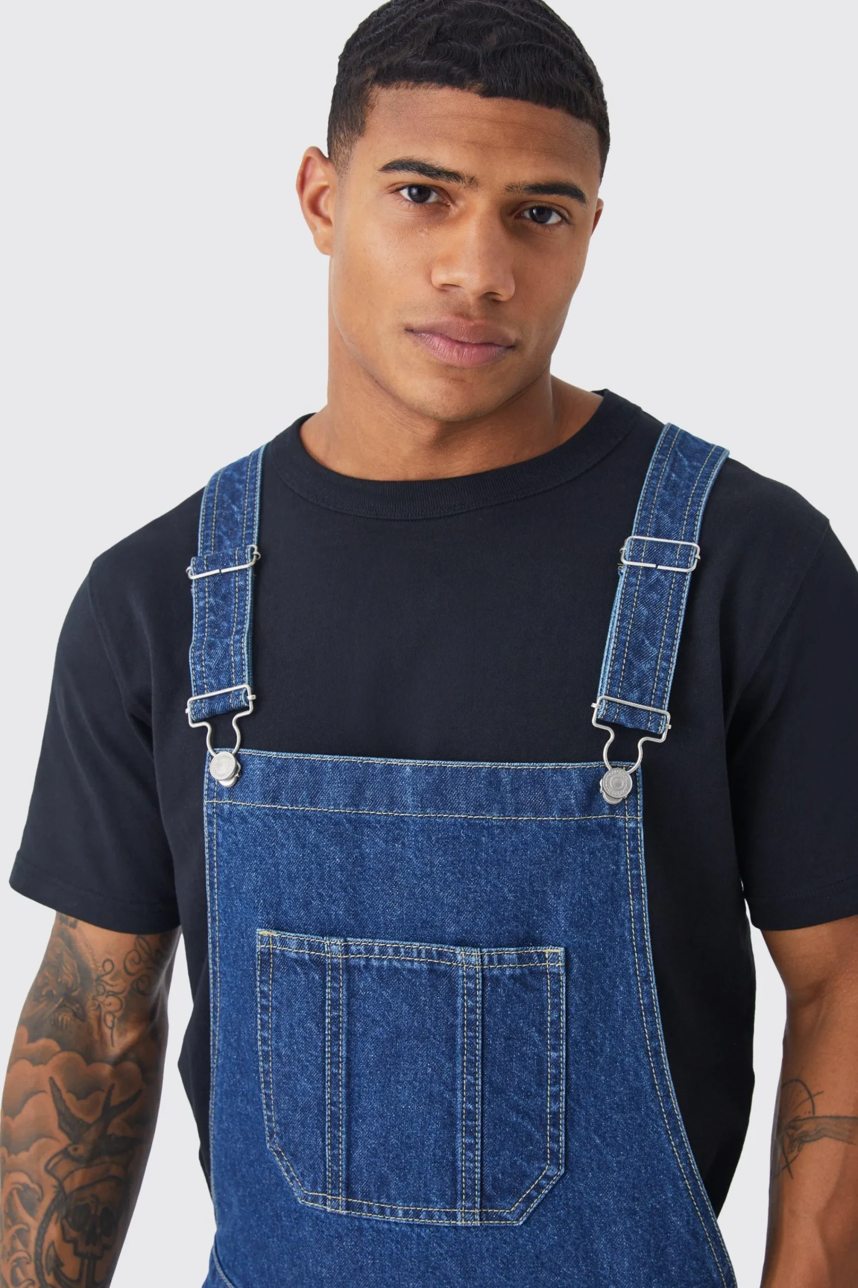 boohooMAN Full Length Denim Dungarees | UK| Jeans