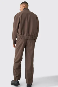 boohooMAN Funnel Neck Relaxed Fit Utility Smart Set | UK| Suits & Tailoring