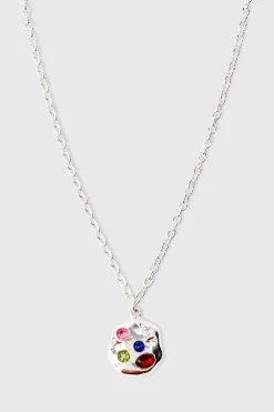 boohooMAN Gem Pendant Chain Necklace In | UK| Jewellery & Watches