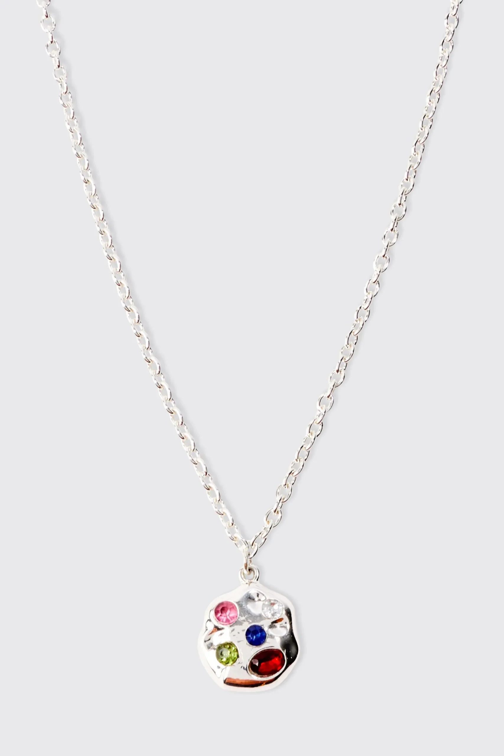 boohooMAN Gem Pendant Chain Necklace In | UK| Jewellery & Watches