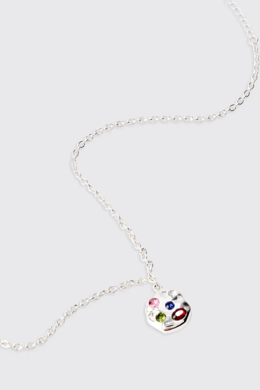 boohooMAN Gem Pendant Chain Necklace In | UK| Jewellery & Watches