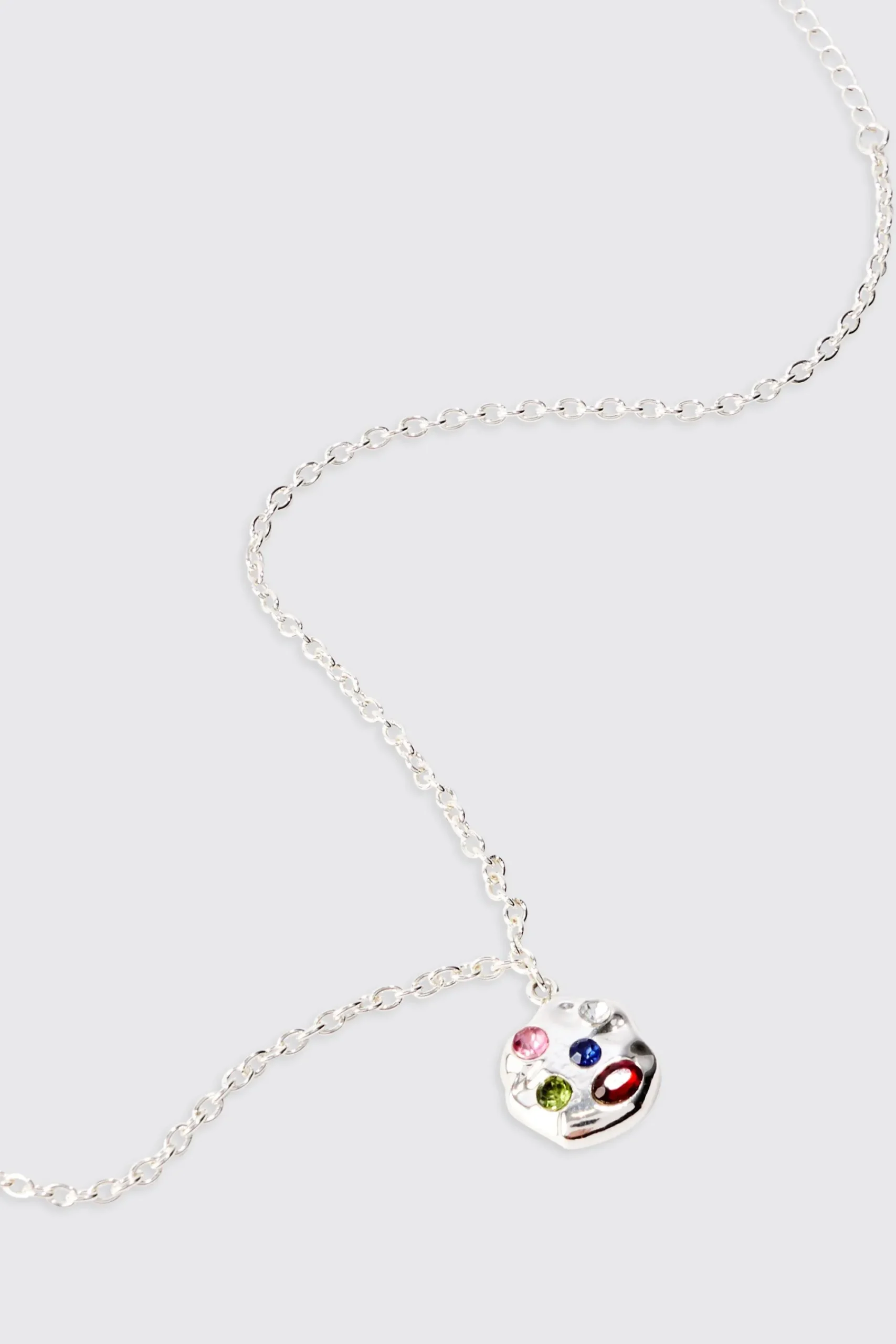 boohooMAN Gem Pendant Chain Necklace In | UK| Jewellery & Watches