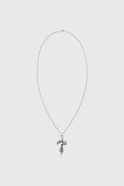 boohooMAN Gothic Cross Pendant Necklace In | UK| Jewellery & Watches