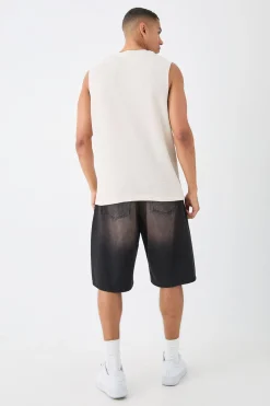 Gothic Renaissance Skull And Rose Waffle Printed Tank | UK^boohooMAN Clearance