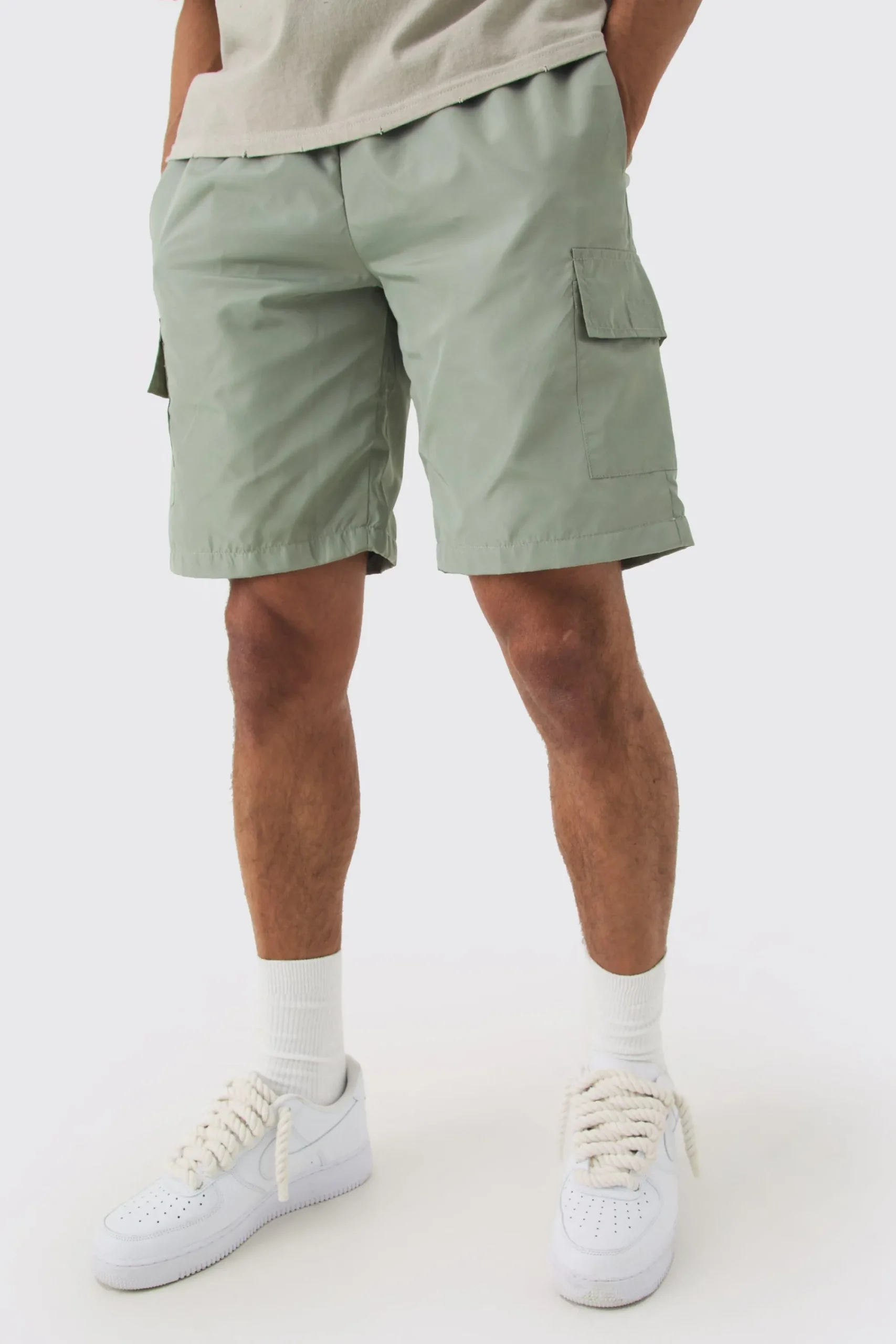 boohooMAN Nylon Elastic Waist Cargo Shorts | UK| Shorts