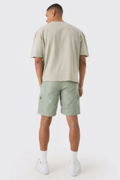 boohooMAN Nylon Elastic Waist Cargo Shorts | UK| Shorts