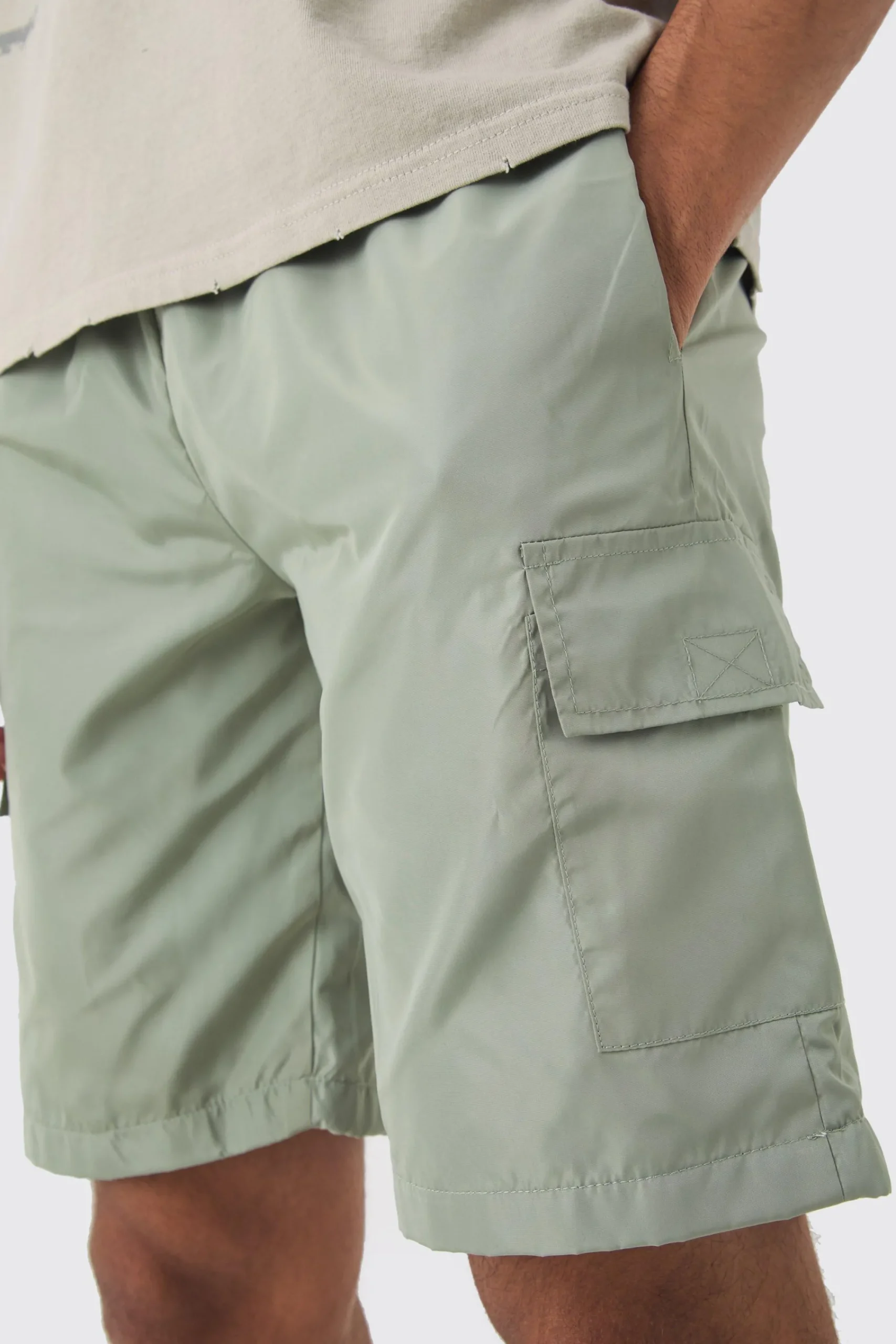 boohooMAN Nylon Elastic Waist Cargo Shorts | UK| Shorts