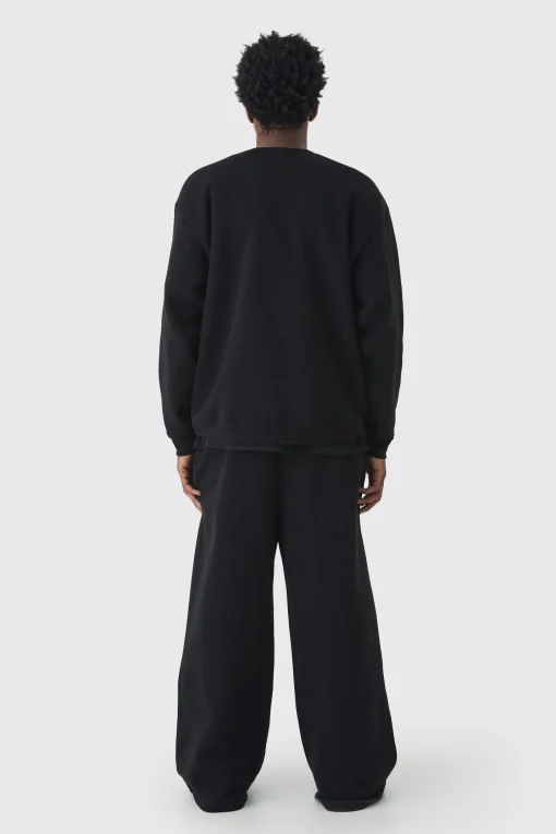 boohooMAN 330GSM Extreme Wide Leg Basic Jogger | UK| Joggers
