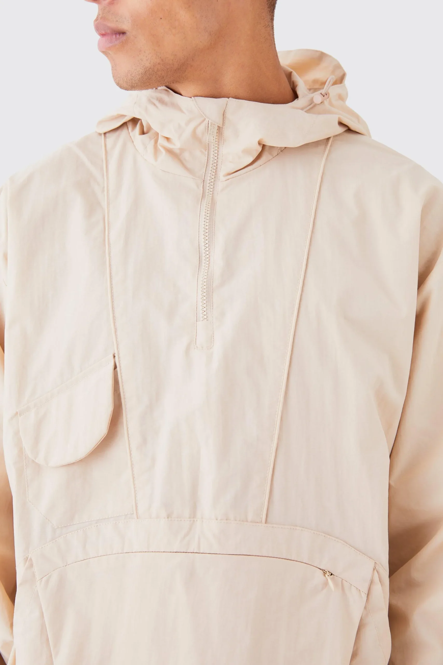 boohooMAN Half Zip Hooded Cagoule | UK| Coats & Jackets