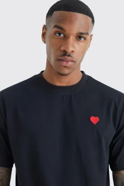 Heart Embroidered T-shirt | UK^boohooMAN Best