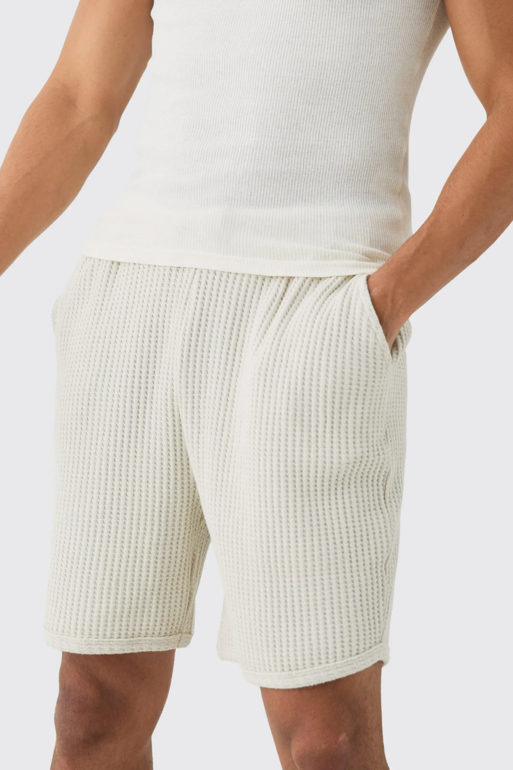 boohooMAN Heavy Jumbo Waffle Volley Short | UK| Shorts