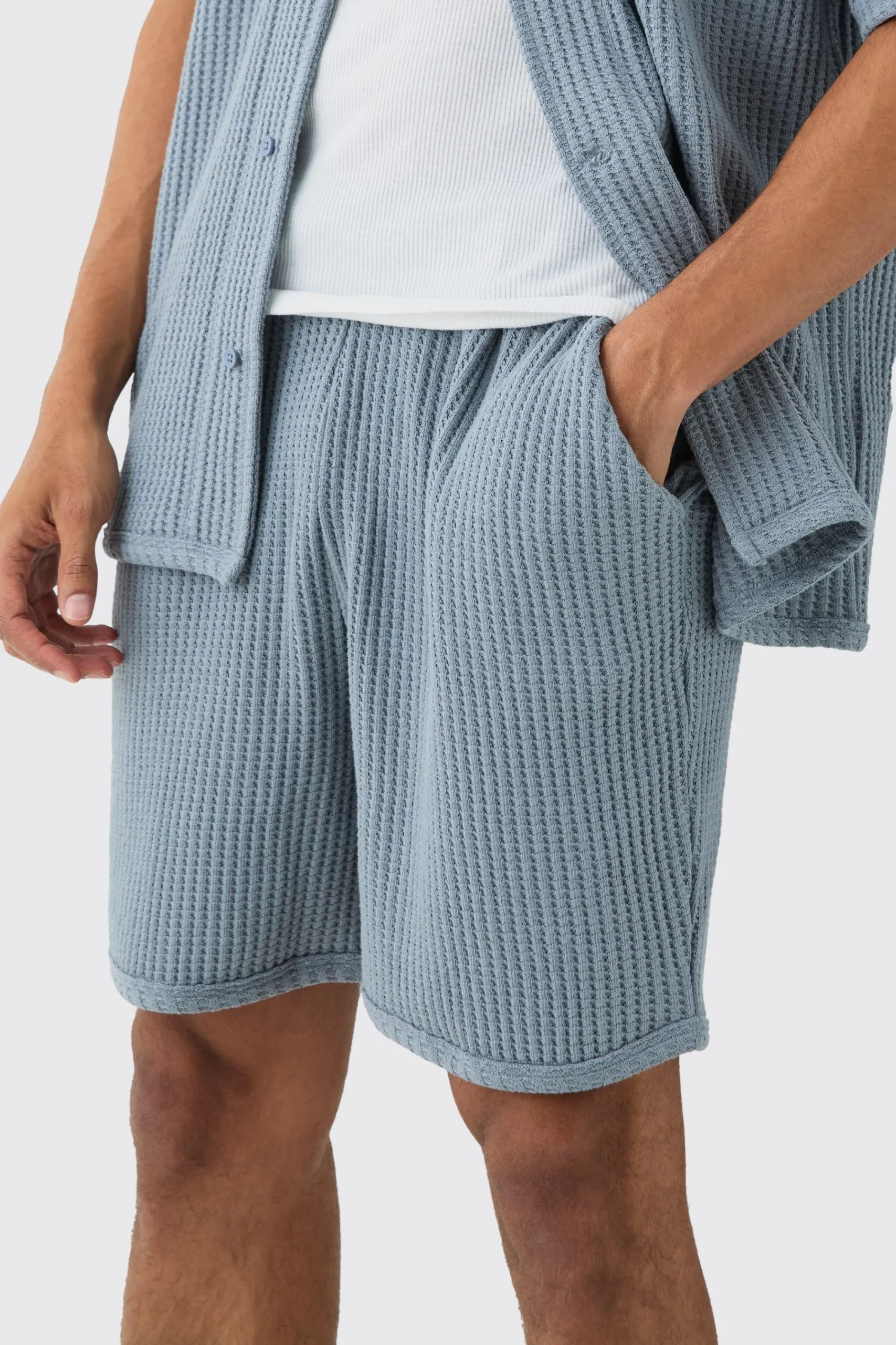boohooMAN Heavy Jumbo Waffle Volley Short | UK| Shorts