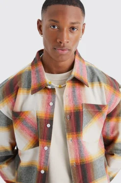 boohooMAN Heavyweight Check Boxy Overshirt | UK| Shirts