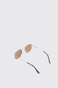 boohooMAN Hexagonal Metal Sunglasses | UK| Sunglasses