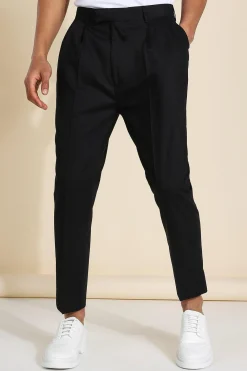 boohooMAN High Rise Tapered Crop Tailored Trouser | UK| Suits & Tailoring|Trousers