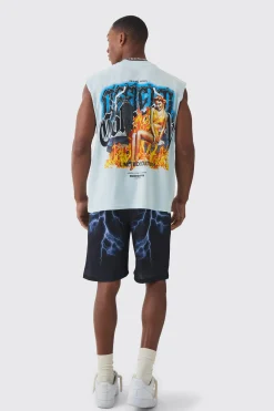 boohooMAN Homme Gothic Cross Mesh Basketball Shorts | UK| Shorts