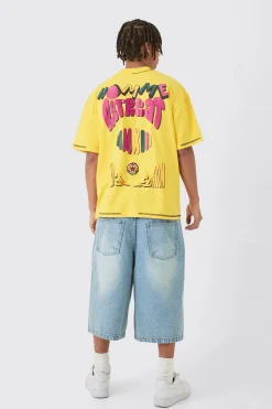 Homme Heavyweight Retreat Multi Graphic Oversized T-shirt | UK^boohooMAN Outlet