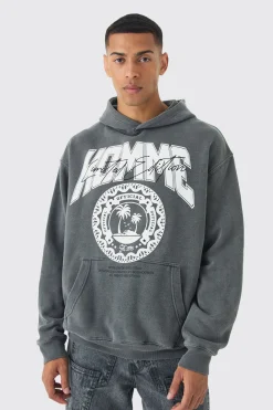 boohooMAN Homme Print Hoodie | UK| Hoodies & Sweatshirts