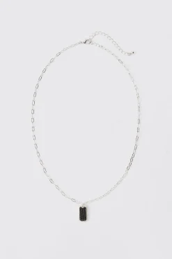 boohooMAN Iced Pendant Chain Necklace | UK| Jewellery & Watches