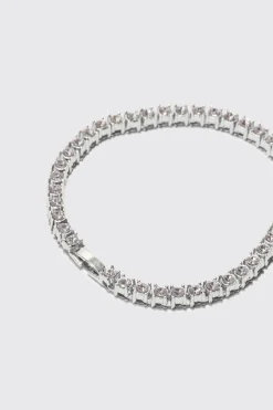 boohooMAN Iced Tennis Chain Bracelet | UK| Jewellery & Watches