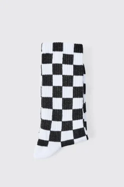 boohooMAN Jacquard Checkerboard Socks In | UK| Underwear & Socks|Underwear & Socks