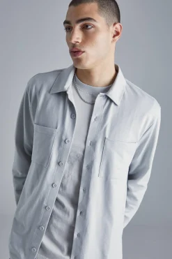 boohooMAN Jersey Utility Button Through Overshirt | UK| Shirts