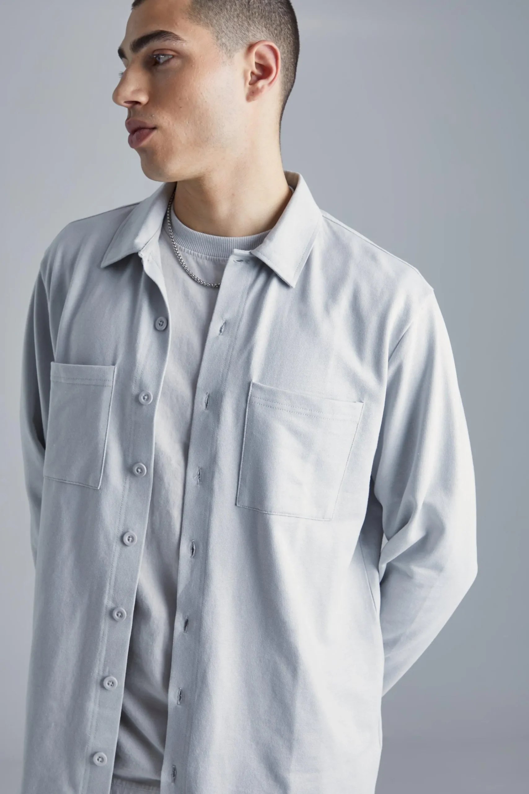 boohooMAN Jersey Utility Button Through Overshirt | UK| Shirts