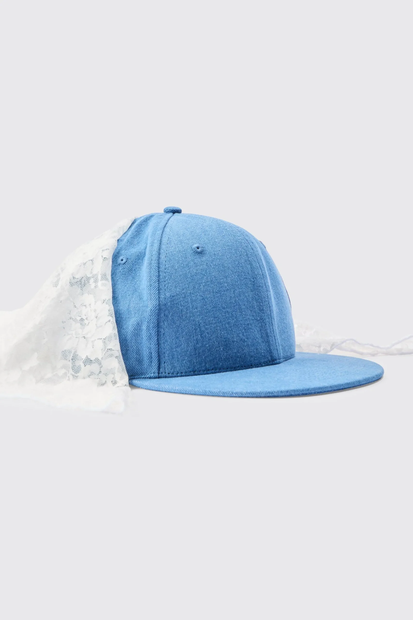 boohooMAN Lace Scarf Denim Snapback Cap | UK| Hats & Caps