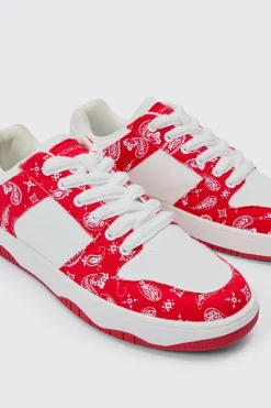 boohooMAN Limited Edition Bandana Print Chunky Trainer In | UK| Trainers & Hi-Tops