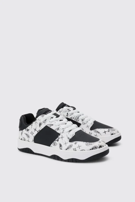 boohooMAN Limited Edition Bandana Print Chunky Trainer In | UK| Trainers & Hi-Tops