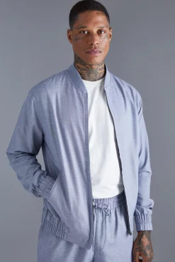 boohooMAN Linen Bomber | UK| Sets & Co-Ords